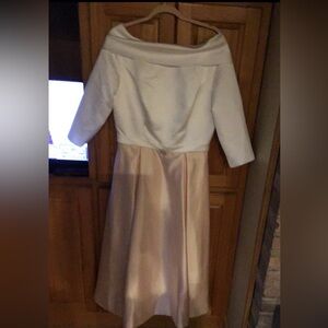 Elegant White and Pink mother of the bride dress